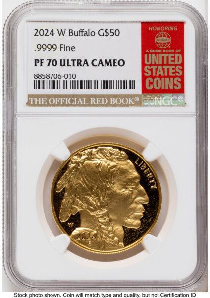 2024-W Proof Gold Buffalo 1 oz Red Book 70 NGC