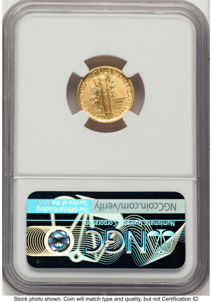 2016-W 10C Mercury Dime 100th Anniversary Gold Centennial  Angela Buchanan 70 NGC