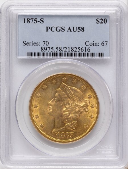 1875-S $20 58 PCGS