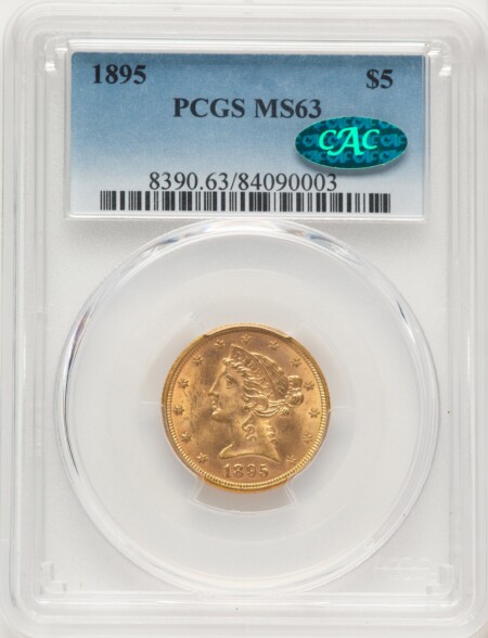 1895 $5 CAC 63 PCGS