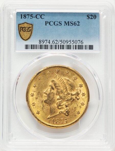 1875-CC $20 PCGS Secure 62 PCGS