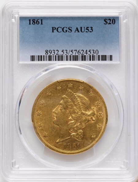 1861 $20 53 PCGS