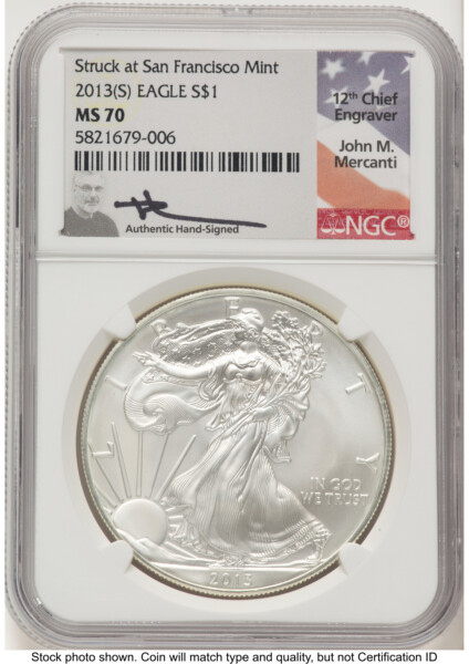 2013-(S) Silver Eagle John Mercanti 70 NGC