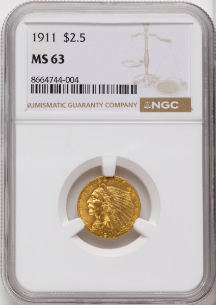 1911 $2 1/2 63 NGC