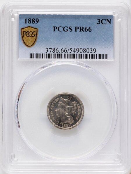 1889 3CN PCGS Secure 66 PCGS