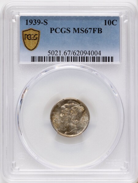 1939-S 10C, FB PCGS Secure 67 PCGS