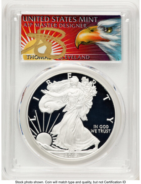 2019-W Proof Silver Eagle 1 oz FS Thomas Cleveland Eagle with Sun 1 of 500 70 PCGS