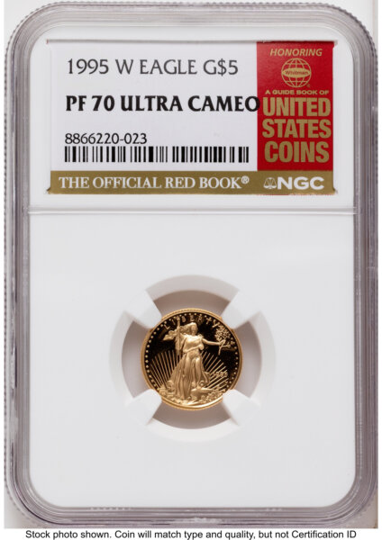 1995-W Proof Gold Eagle 1/10 oz Red Book 70 NGC