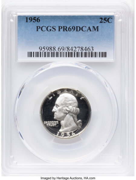 1956 25C, DC 69 PCGS