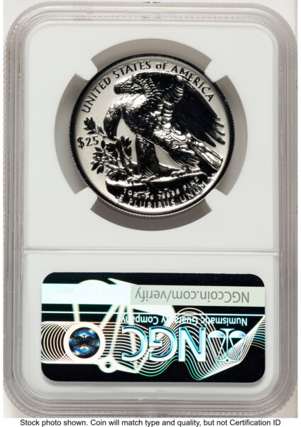 2025-W Palladium Eagle 1 oz, REV PR AR John Mercanti/Michael Gaudioso US Mint Engraver Series 70 NGC