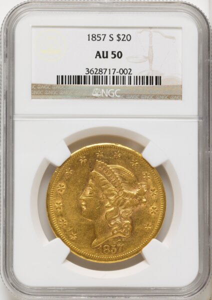 1857-S $20 50 NGC