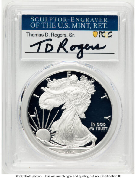 2019-S Proof Silver Eagle 1 oz TD Rogers 70 PCGS