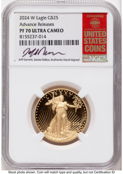 2024-W Proof Gold Eagle 1/2 oz AR Red Book 70 NGC