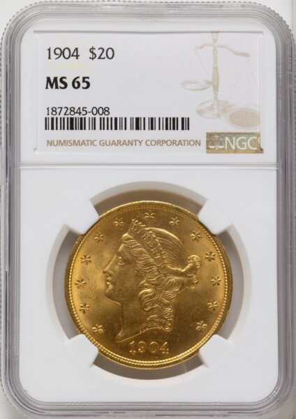 1904 $20 Liberty 65 NGC