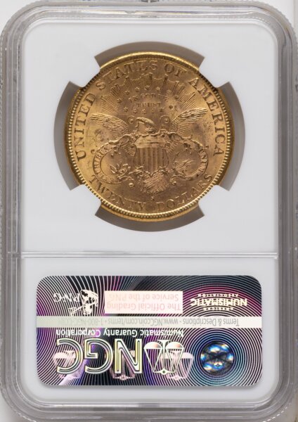 1885-S $20 Brown Label 61 NGC