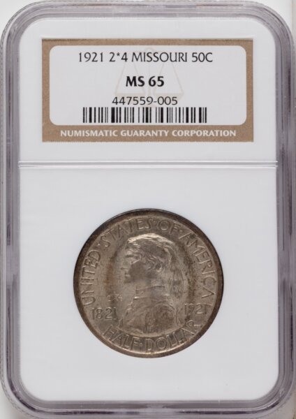 1921 50C Missouri 2x4, MS 65 NGC