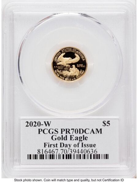 2020-W Proof Gold Eagle 1/10 oz FDI John Dannreuther 70 PCGS