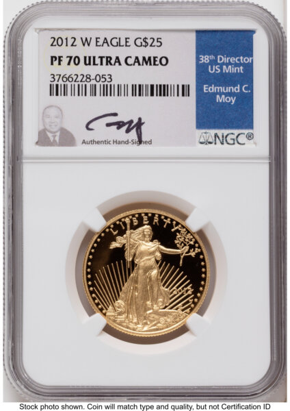 2012-W Proof Gold Eagle 1/2 oz Ed Moy 70 NGC