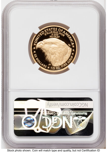 2026-W Proof Gold Eagle 1/2 oz America 250 Label 70 NGC