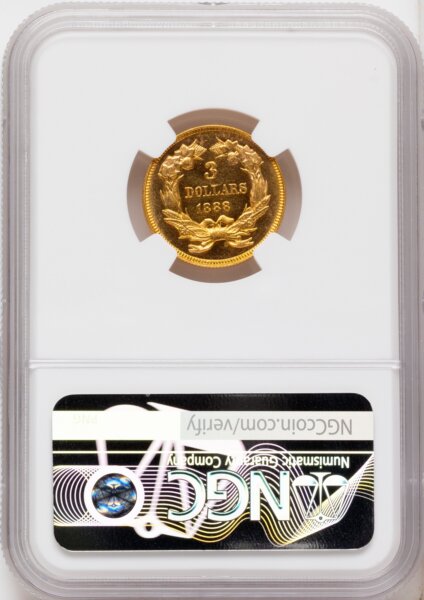 1888 $3, CA 64 NGC