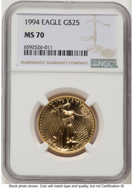 1994 Gold Eagle 1/2 oz Brown Label 70 NGC