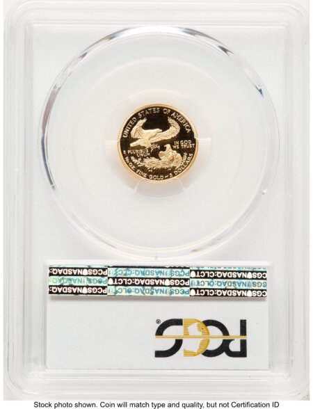 2002-W Proof Gold Eagle 1/10 oz Blue Gradient 70 PCGS