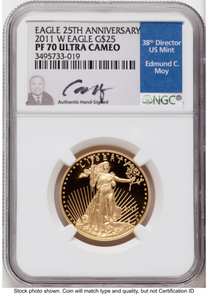 2011-W Proof Gold Eagle 1/2 oz Ed Moy 70 NGC
