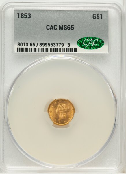 1853 G$1 65 CACG