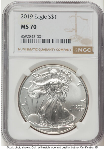 2019 Silver Eagle Brown Label 70 NGC