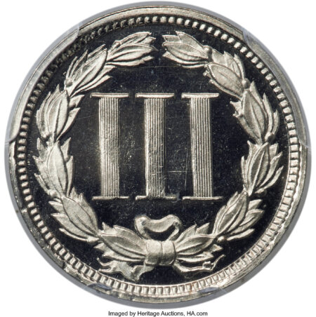 1867 3CN, JD-1, PR CA CAC 67 PCGS