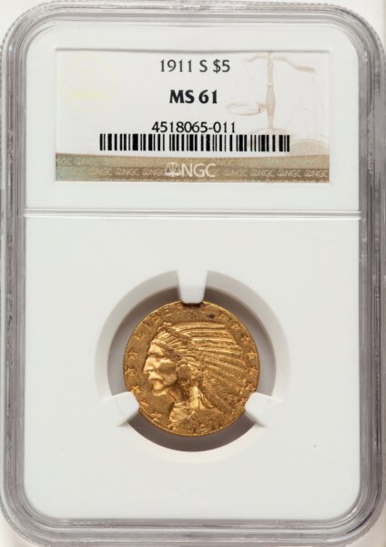 1911-S $5 61 NGC
