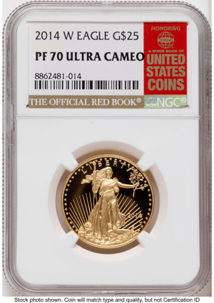 2014-W Proof Gold Eagle 1/2 oz Red Book 70 NGC