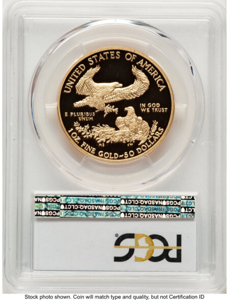 2011-W Proof Gold Eagle 1 oz Blue Gradient 70 PCGS