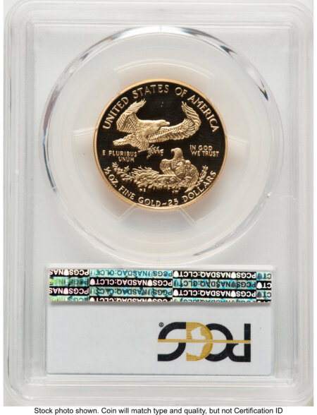 1995-W Proof Gold Eagle 1/2 oz Blue Gradient 70 PCGS