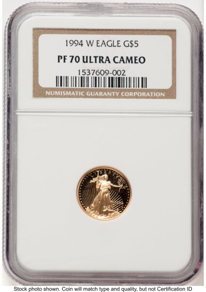 1994-W Proof Gold Eagle 1.85 oz Brown Label 70 NGC