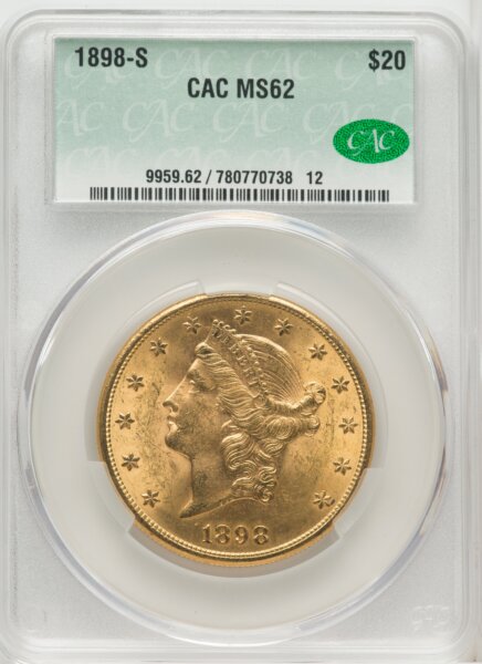 1898-S $20 62 CACG