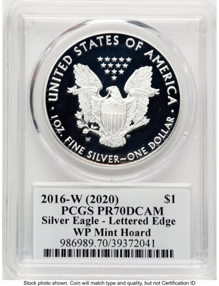 2016-W Proof Silver Eagle 1 oz WP Mint Hoard TD Rogers 70 PCGS