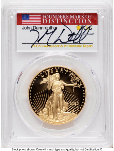 2020-W Proof Gold Eagle 1 oz FDI John Dannreuther 70 PCGS