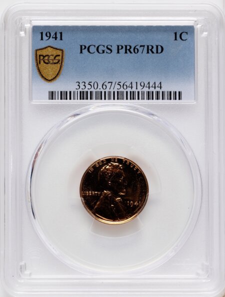 1941 1C, RD PCGS Secure 67 PCGS