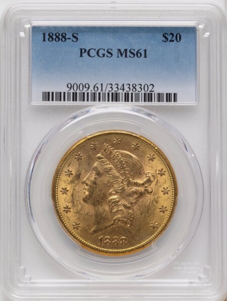 1888-S $20 Blue Gradient 61 PCGS