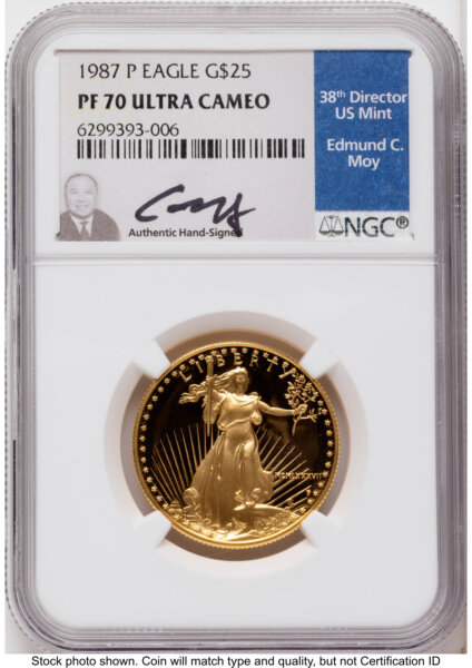 1987-P Proof Gold Eagle 1/2 oz Ed Moy 70 NGC