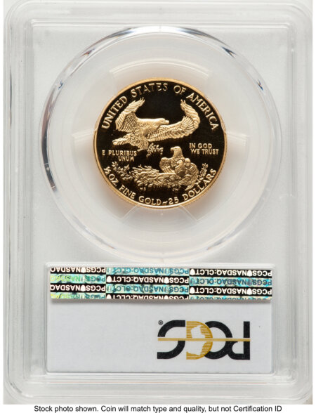1991-P Proof Gold Eagle 1/2 oz Blue Gradient 70 PCGS
