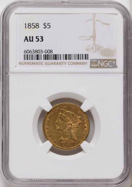 1858 $5 53 NGC