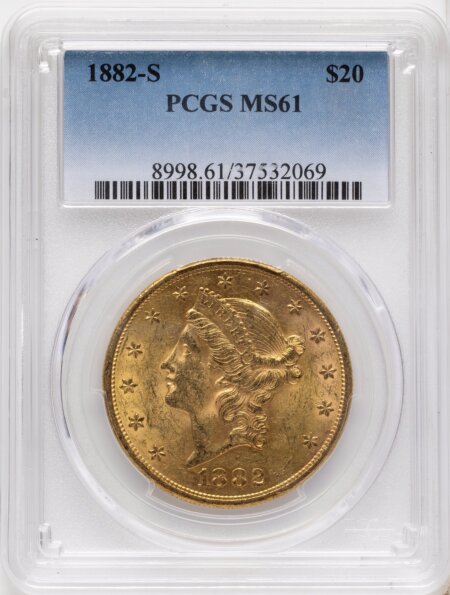 1882-S $20 Blue Gradient 61 PCGS