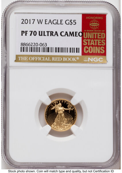 2017-W Proof Gold Eagle 1/10 oz Red Book 70 NGC