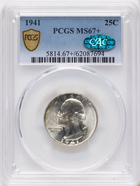 1941 25C CAC PCGS Secure PCGS Plus 67 PCGS