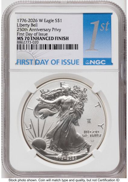2026-W Enhanced Silver Eagle 1 oz FDI 1ST 70 NGC