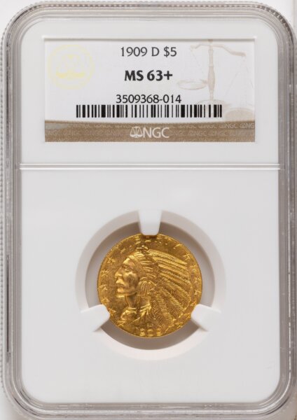 1909-D $5 NGC Plus 63 NGC