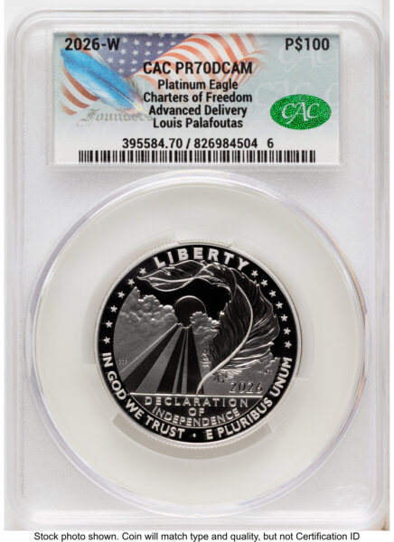 2026-W Proof Platinum Eagle 1 oz Advanced Delivery Louis Palafoutas 70 CACG