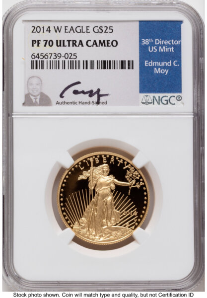 2014-W Proof Gold Eagle 1/2 oz Ed Moy 70 NGC